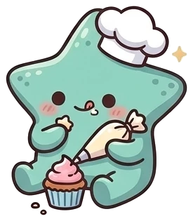 The starfish, piping cupcake.