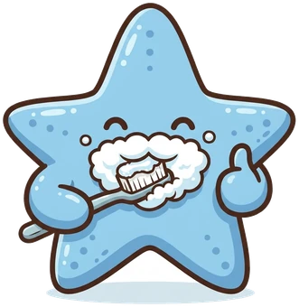 The starfish, foam mustache brush.