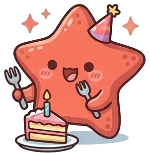 The starfish, birthday cake.