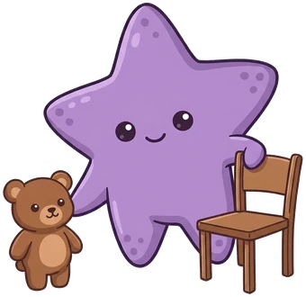 The starfish, chair for teddy.