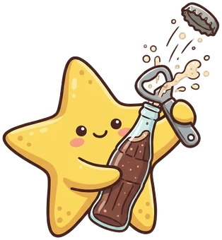 The starfish, soda cap pop.