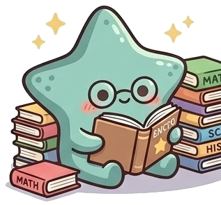The starfish, book stack.