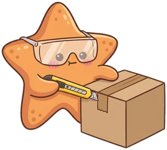 The starfish, box open.