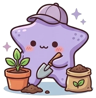The starfish, potting plant.