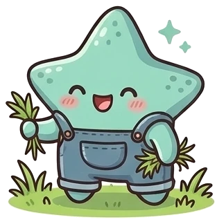 The starfish, pulling weeds.