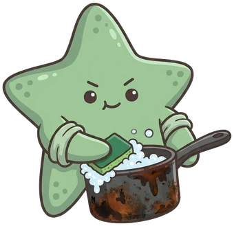 The starfish, burnt pot scrub.
