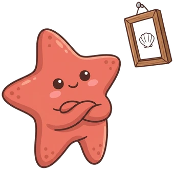 The starfish, crooked frame.