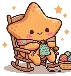 The starfish, knitting.