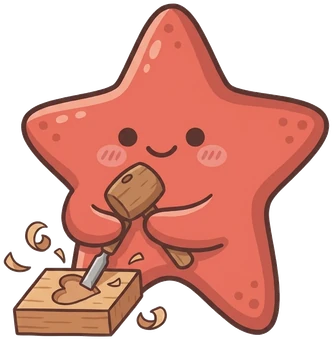 The starfish, chisel heart carve.