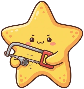 The starfish, hacksaw pipe cut.