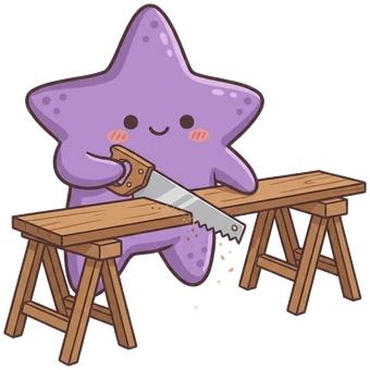 The starfish, plank on sawhorses.